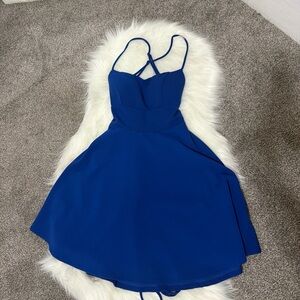 B Darlin Strappy Royal Blue Mini Dress